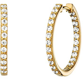 Julie Julsen Ohrringe JJER01152.3 Damen Creolen Silber 925 Gold weiß Zirkonia