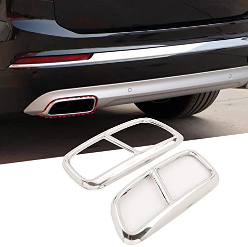 YANER Auspuffrohrabdeckungen, 1 Paar Auto-Auspuff-Schalldämpfer-Abdeckung, kompatibel mit Volvo XC90, Edelstahl-Endrohrabdeckungen, Auspuffblenden (helles Silber)