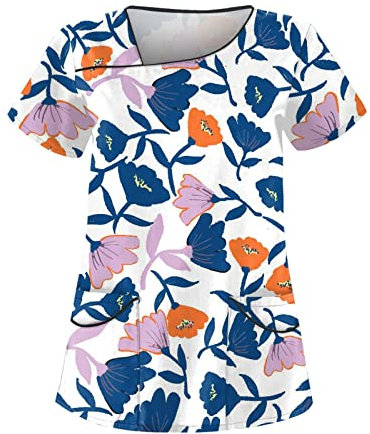 Kasacks Damen Pflege Kasacks Damen Pflege Medizinische Kleidung Damen Kasaks Altenpflege Damen Kassaks Frauen Pflege Pflege Damen Kasack Damen Berufskleidung Karsaks Pflege Damen(4-Blue,3XL)
