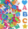 120 Stück Moosgummi Buchstaben Selbstklebend,Filzbuchstaben Selbstklebend,Moosgummi Selbstklebend Buchstaben,Stern,Herz,Buchstaben Aufkleber Moosgummi,Selbstklebende Buchstaben für Kinder DIY Handwerk