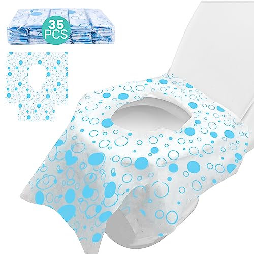 ABirdon Toilette Auflage 35 Stück Einweg Toilettenauflagen, Toilettensitzbezug für Kinder, Toilettenpapierunterlage für Einkaufszentren, Krankenhäuser, Büros,Hospital,Office