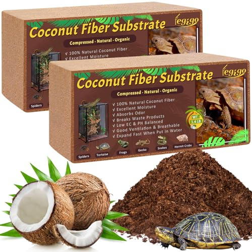 Legigo 2 Pack Coco Coir for Reptile, Compressed Coconut Fibre Substrate