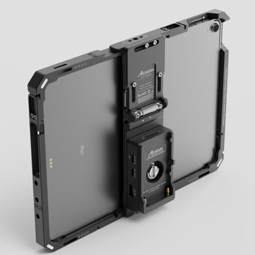 Accsoon 12.9inch PowerCage Pro II Compatibile con iPad Pro Gen 3,4,5,6 per il monitoraggio, funziona con adattatore per batteria NP-F, gabbia regolabile Lunghezza 279-296mm Larghezza 214-231mm