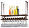 LIGUOYI Weinglashalter Regal, Hängender Weinglashalter Breite Und Höhe Verstellbar Gläserschiene Leicht Zu Montieren 60~200CM Weinregal Aus Metall An Der Decken, Für Bar Küche Zuhause