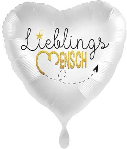 Herz Folienballon * LIEBLINGSMENSCH * als Deko für Geburtstag und Party | Größe: 43cm | Partydeko Luftballon Ballon Geschenk