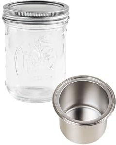 LIEBLINGSGLAS - Oleni Mason Jar Lunchbox (0,5 l) - Praktisches Geschenk für Frauen & Männer - Hochwertiges Glas - Meal Prep mit Trenndeckel - 13,1 x 8,4 cm - Umweltfreundlich & Auslaufsicher