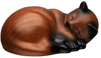 Kriss Art Haustierurnen, schlafende Harz-Katzenurne, Katzenurnen für Asche, kleine Tierurne, kleine Haustierurnen
