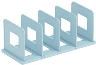 Marte Vanci 4 Slots Desktop File Sorter Organizer Purse Organizer Thickened Plastic Magazine Holder Bookshelf Rack Mail Divider for Office Desk Kitchen Shelf Closet Blue