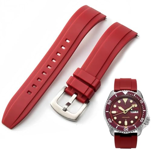 Nixiamy Uhrenarmband für Fluorkautschuk 19mm 20mm 21mm 22mm Weiche FKM Gummi Armband mit Schnellverschluss Geeignet Universal Ersatzband für Herren Damen
