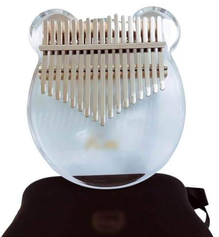 Daumenklavier,Thumb Piano 17 Key Kalimba Acryl Thumb Piano 17 Keystransparente Tastatur Instrument Tuner Hammer Gig Bag Kimi Mini Klavier