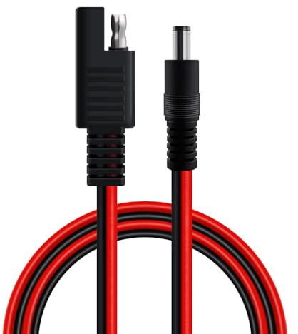 HuaLiSiJi SAE auf DC 5,5x2,1mm SAE auf DC Buchse Kabel Batterie Ladekabel 14AWG, für Solarpanels, Autos, Motorräder (60cm)