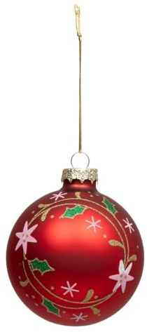 FEERIC LIGHTS & CHRISTMAS - Kugel Krone stechpalme 8cm Glas