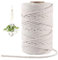 Hilo de macramé de 3 mm x 200 m, Cuerdas Macrame, Hilo de Algodón para Manualidades, Punto, Bohemio, Decoración para Colgar en la Pared, Salón, Balcón, Dormitorio