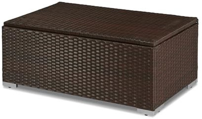 YIYAN Outdoor Deck Box Waterproof Resin Storage Box with Lockable Indoor Outdoor Storage Bin for Patio Cushions,Patio Furniture(Brown)