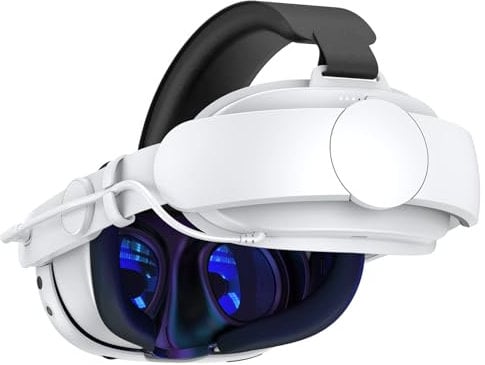Meta Quest 3 Head Strap with 6000mAh Battery, Elite Strap Ergonomic Accessories Compatible with Oculus Quest 3S/3, for Extra 3-Hour Playtime, Enhanced Support and Comfort, Non-Pressure Weight Balance
