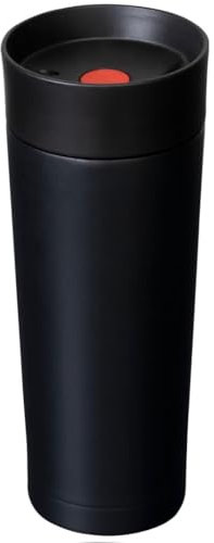 Generisch Travel Mug | 500 ml | Thermobecher | Isolierbecher | hält 6h heiß/ 12h kalt | 100% dicht | auslaufsicher | Quick-Press-Verschluss | 360°-Trinköffnung | 1 Stück (Schwarz)