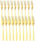 Liuer 20PCS Pequeños Tenedores de Carne Postre Aperitivo Pasteleria Fruta de Acero Inoxidable,Palillos de Cóctel Frutas para Cumpleaños Fiesta y Boda Tarta Tapas Aperitivo Canapes Pincho (Oro)