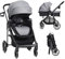 LIFEZEAL Passeggino Leggero per Bambini 0-36 Mesi, Culla Neonati, con Parasole, Cintura di Sicurezza, Freno, Cesto, Parasole, Compatto, Regolabile, Pieghevole, Portatile, per Viaggio, Aereo, grigio