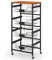 COSTWAY 4/5 Tier Rolling Cart, Kitchen Utility Storage Trolley with Wooden Top, Pull-out Baskets, DIY Chalk Labels & Lockable Wheels, Mobile Storage Shelving Organizer for Home Office (5 Tier)