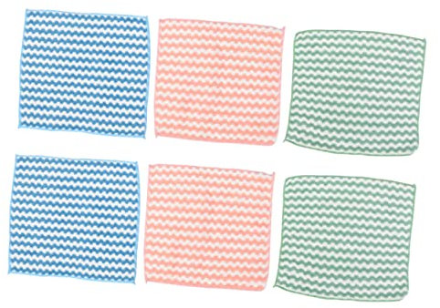 KICHOUSE 6 Stück Küchenschrubbertuch Aus Mikrofaser Wasserabsorbierendes Reinigungstuch Für Geschirr Fusselfrei Leicht in Blau Rosa Grün Vielseitig Für Küche Und Haushalt