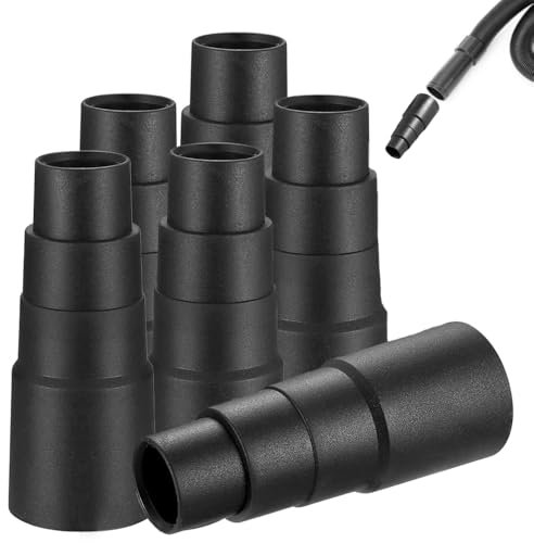 Universal Vacuum Adapter, 6 PCS Vacuum Clearner Adapter for Power Tools, Sander Dust Extraction Hose Adaptor for Random Orbital Sander Jigsaw Circular Saw (25mm 30mm 34mm 42mm) Black