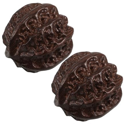 HEMOTON 2 Stück-pack Fitness Handbälle Aus Walnussholz Handmassagebälle Für Senioren Tragbar Zur Handkräftigung Und Muskelentspannung Handliches Design Für Handgymnastik Und Alltag