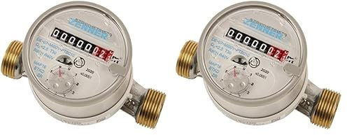 Sanitop-Wingenroth 14116 1 Wasserzähler für Aufputzmontage mit 2 Außengewinden,kalt, 1/2 Zoll (Packung mit 2)