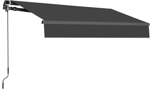 Gelenkarmmarkise Markise mit Handkurbel, 300x250cm, Anthrazit
