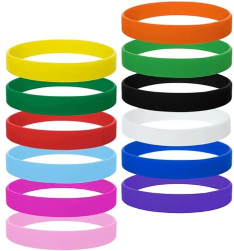 NHQZ Braccialetto in silicone personalizzato da 12 pezzi, impermeabile e resistente, adatto a bambini e adulti