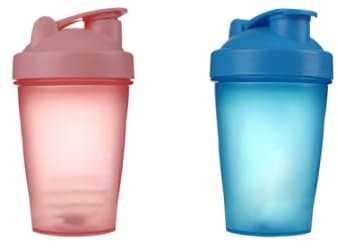 SEMINISMAR Proteínas Agitadores,Botella Batidora De Proteínas,Botellas Mezcladoras De Proteínas,Con Bola Mixta De Acero Inoxidable,Para Fitness/Deporte/Gimnasio,Azul+Rosa,2 Piezas