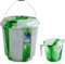 Fire Up Up Bucket Mug Set Bathroom Toilet Kitchen Use 13L Bucket with Lid & 1.5L Water Jug with Handle (Green)