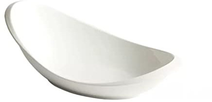 Ensaladera Tazón de fuente for verduras, ensaladera ovalada blanca for el hogar, plato creativo for restaurante de Hotel, juego de dos piezas Frutero(L)