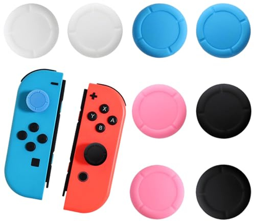 Replacement Button Caps for Switch Joycon, 8PCS Thumbsticks Protector Covers for Switch/Lite Silicone Protective Accessories for Joystick 3D Grips Caps