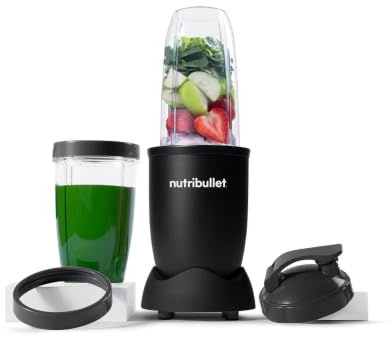 nutribullet Pro Personal Blender, Shakes, Smoothies, Food Prep, and Frozen Blending, 32 Ounce Cup, 24 Ounce Cup, Flip-top Travel Lid, 900 Watt, Matte Black, NB9-0901AK