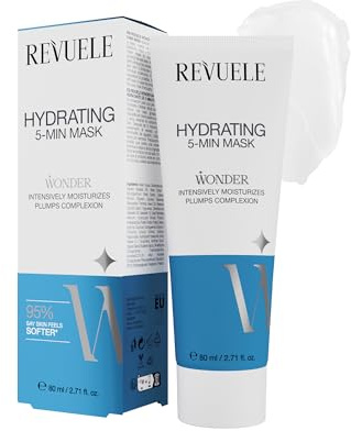 Revuele Wonder Hydratisierende 5-Minuten-Maske – Feuchtigkeitsmaske mit Hyaluronsäure, vegane – 80 ml