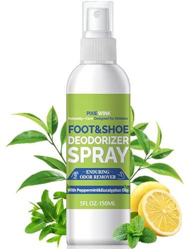PIXIEWINK Foot & Shoe Deodorizer Spray, 5 fl.oz Instant Odor Eliminator for Smelly Shoes & Feet - Long-Lasting Freshness