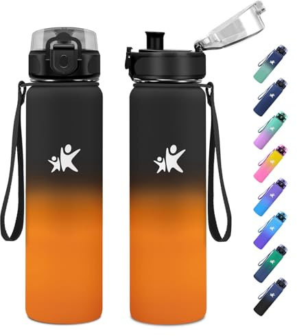JAPORIA Trinkflasche 500ml, Thermosflasche, BPA-Frei Isolierflasche, Thermoskanne Metall, Wasserflasche für Schule, Sport, Fitness, Outdoor, Camping