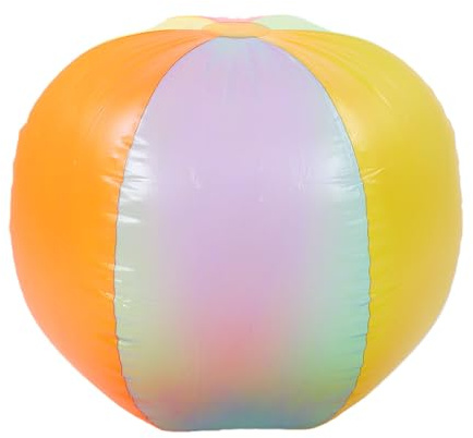 SUNGOOYUE 80 cm Großer Aufblasbarer Wasserball, Schwimmbadspielzeug in Leuchtenden Regenbogenfarben, Verdicktes PVC-Material mit Optimiertem Luftventil für Partys, Wasserspiele Im