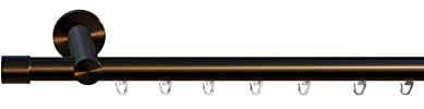 Tilldekor Innenlauf Gardinenstange HIGH-LINE ANDRAX, 1-Lauf, braun-antik, Ø 20 mm, 200 cm, inkl. Trägern und Gleitern