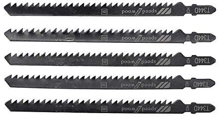 Jigsaw Blades BE-TOOL 5 PCS T344D T-Shank Jig Saw Blade Universal Jig Blade Assortment For Cutting Metal Wood PVC and More - fit Bosch, Dewalt, Hitachi, Makita, Festool etc