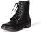 Amazon Essentials Combat Boots Stringati Donna, Nero, 37 EU