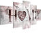 Runa Art Bild Wohnzimmer Home Vintage 5 Teilig Rosen Herz Grau Wandbilder auf Vlies Leinwand 031553c