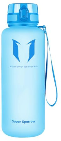 Super Sparrow Gourde - Bouilloire de Sport - 1.5L - Débit rapide, Couvercle anti-fuites pour - Non toxique, sans bisphénol A et plastique copolyester au tritan écologique