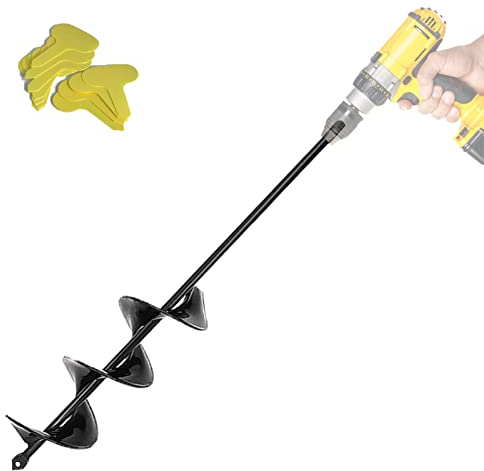 LYFETC Trivella per Trapano ø70mm X 420mm,Trivella per Terreno Punta Trapano per Terreno per Giardino,Trivella per Pali Si Adatta alla Maggior Parte dei Trapani con Attacco Esagonale da 3/8