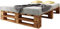 sunnypillow Palettenbett M2 aus Holz 160 x 200 cm mit Lattenrost, Doppelbett, Familienbett - erhöhtes Ehebett Bettgestell Futonbett Komforthöhe Geflammt Massivholzbett