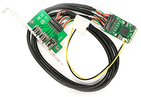 ezqnirk 1 unids Mini PCI-E A IEEE 1394 Tarjeta de controlador Combo 1×1394a 6pin 2×1394b 9pin Adaptador 800 extraíble Adecuado para FireWire Computer PC