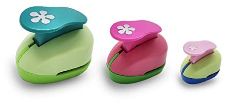 Stanzer Set VSREI blume Papierstanzer Motivstanzer Set für Geschenkanhänger, Basteln, Scrapbooking,Grußkarten,9mm 16mm 25mm, Fünfblättrige Blume (Zufällige Farbe)