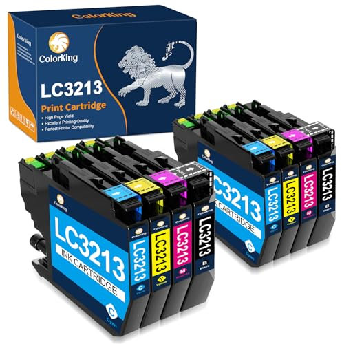 ColorKing LC3213 LC3211 Druckerpatronen Kompatibel für Brother LC3213 LC3211 mit Brother MFC-J497DW MFC-J895DW DCP-J572DW MFC-J491DW MFC-J890DW DCP-J772DW DCP-J774DW(2Schwarz/2Cyan/2Magenta/2Gelb)