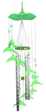 Acryl Delphin leuchtende Windspiel Dekoration Outdoor Indoor Garten und Heimdekoration Windspiel hängende Verzierung Geschenke für Freunde Urlaub und Baumschmuck Garten Sommer (A, One Size)