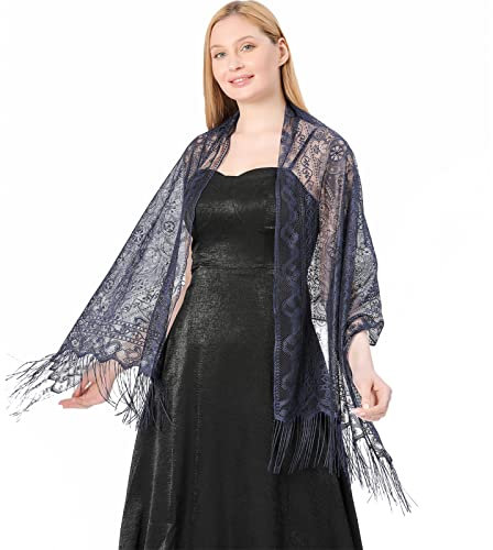 Ladiery Stola für Damen Festlich Spitzenschal Party Schals Für Abendkleid, weicher Cashew Schal Hochzeitskleider